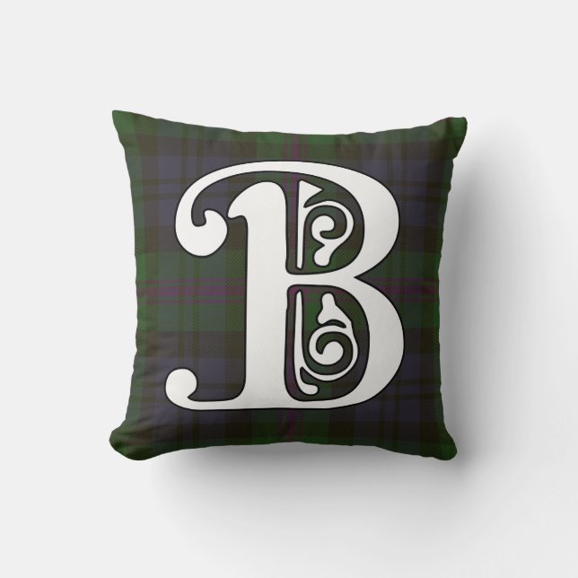 Baird-Clantartan-Monogramm Kissen (Vorderseite)