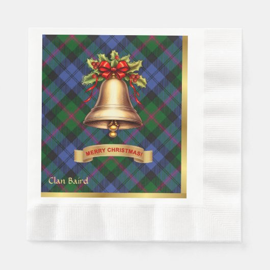 Baird Personalisiert Tartan Christmas Serviette (Vorderseite)