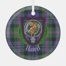 Baird-Schottischer-Clan-Tartan und -Wappen Ornament Aus Glas