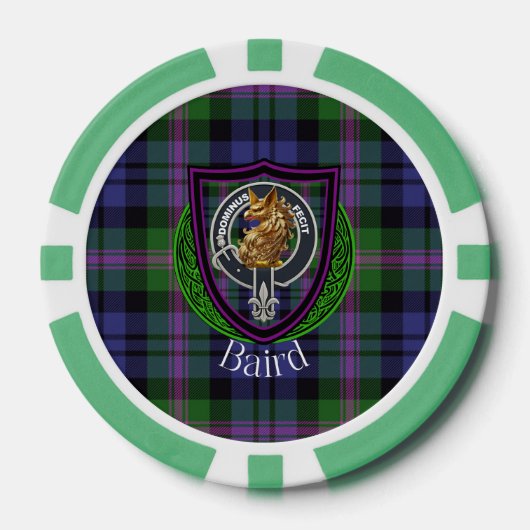 Baird Schottischer Clan Tartan & Wappen Pokerchips (Vorderseite)