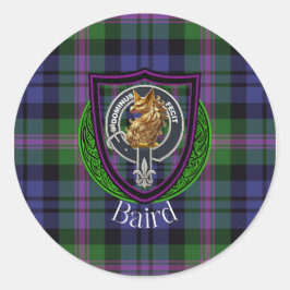 Baird Schottischer Clan Tartan & Wappen Runder Aufkleber