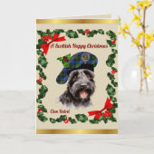 Baird Scottie Dog Personalisiert Xmas Karte (Gelbe Blume)