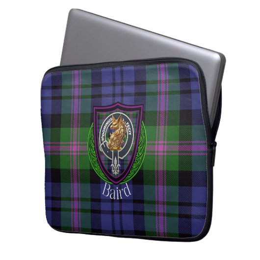 Baird Scottish Clan Tartan and Crest Laptopschutzhülle (Vorderseite Links)