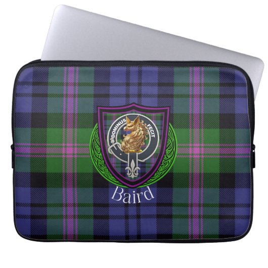 Baird Scottish Clan Tartan and Crest Laptopschutzhülle (Vorderseite)