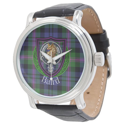 Baird Scottish Clan Tartan & Crest Armbanduhr (Schrägansicht)
