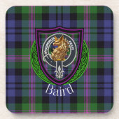 Baird Scottish Clan Tartan & Crest Getränkeuntersetzer (Vorderseite)