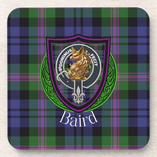 Baird Scottish Clan Tartan & Crest Getränkeuntersetzer (Vorderseite)