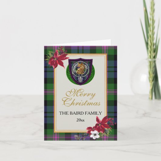 Baird Scottish Clan Tartan & Crest Karte (Vorderseite)