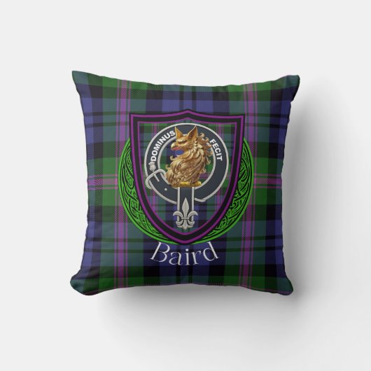 Baird Scottish Clan Tartan & Crest Kissen (Vorderseite)