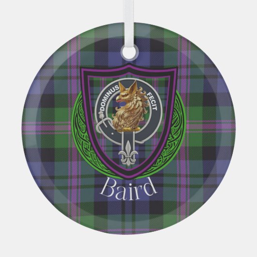 Baird Scottish Clan Tartan & Crest Ornament Aus Glas (Vorderseite)