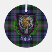 Baird Scottish Clan Tartan & Crest Ornament Aus Glas (Rückseite)