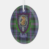 Baird Scottish Clan Tartan & Crest Ornament Aus Glas (Vorderseite links)