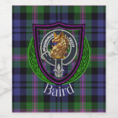 Baird Scottish Clan Tartan & Crest Weinetikett (Einzelnes Label)