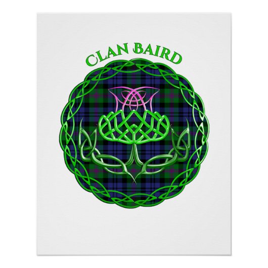 Baird Scottish Tartan Celtic Thistle Poster (Vorderseite)