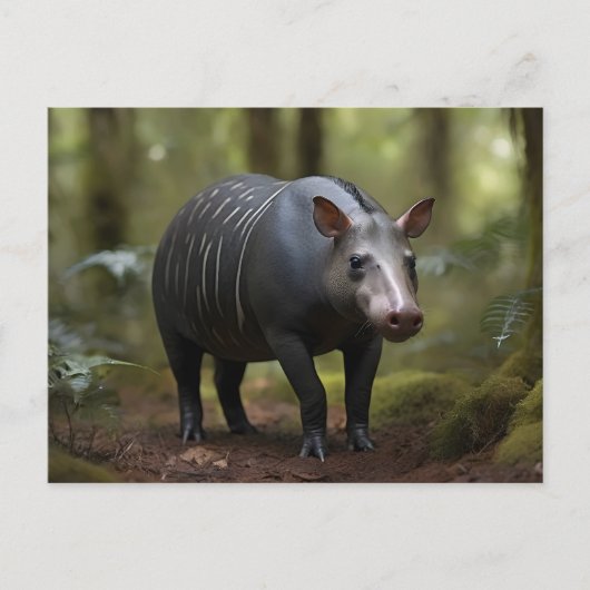 Baird-Tapir im Wald Postkarte (Vorderseite)