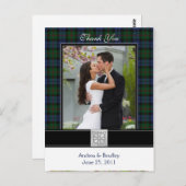 Baird Tartan Wedding Vielen Dank Postcard Postkarte (Vorne/Hinten)