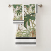 Bairei Crane Birds Peonies Japanisches Badetuch Se Badhandtuch Set (Insitu)