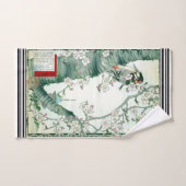 Bairei Woodpecker Cherry Japanisches Badetuch Set (Handtuch)