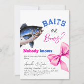 Baits oder Bows Blau oder Rosa Fishing-Gender-Offe Einladung (Vorderseite)