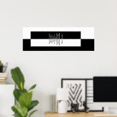 Báiyúns Schwarz/Weiß Poster (Heimbüro)