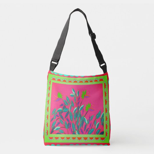 Baja Bird of Paradise Crossbody Bag Tragetaschen Mit Langen Trägern (Vorderseite)
