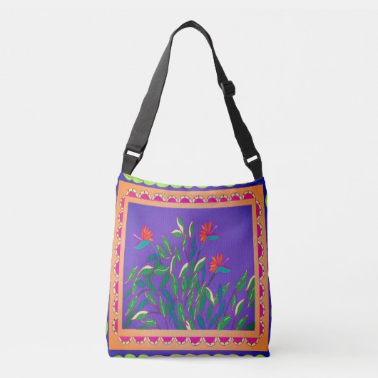 Baja Bird of Paradise Crossbody Bag Tragetaschen Mit Langen Trägern (Vorderseite)