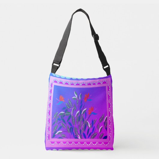 Baja Bird of Paradise Crossbody Bag Tragetaschen Mit Langen Trägern (Vorderseite)