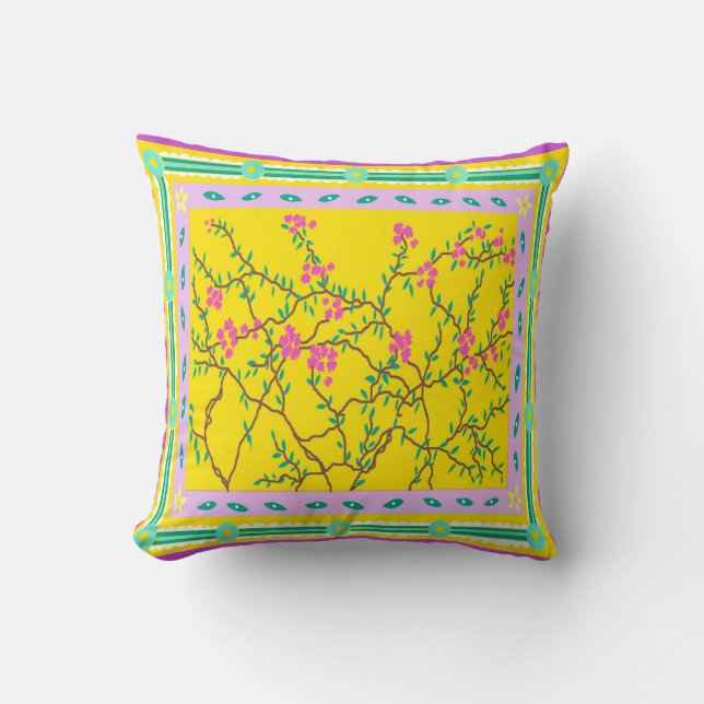 Baja Bougainvillea Throw Kissen (Vorderseite)