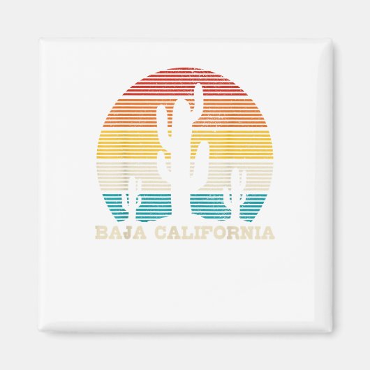 Baja California Cactus Vintag Retro Desert Magnet (Vorne)