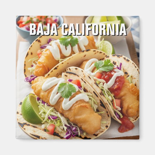 Baja California Mexico Fish Tacos Magnet (Vorne)