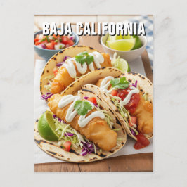 Baja California Mexico Fish Tacos Postkarte