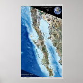 Baja California, Mexiko-Satellitenposter Poster (Vorne)