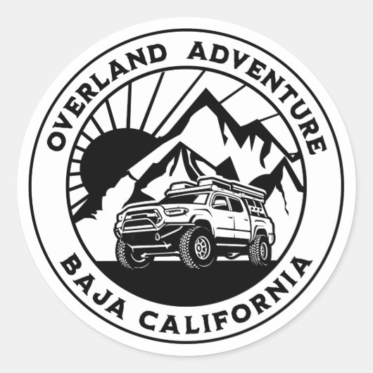Baja California Overland Truck Runder Aufkleber (Vorderseite)