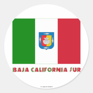 Baja California Sur Inoffic Flag Runder Aufkleber