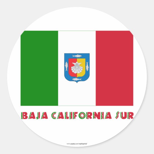 Baja California Sur Inoffic Flag Runder Aufkleber (Vorderseite)