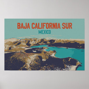 Baja California Sur lanscape, Mexico Postcard Poster