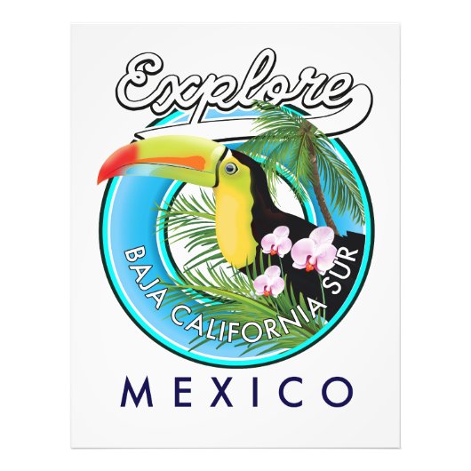 Baja California Sur Mexico Retro-Logo Fotodruck (Vorne)