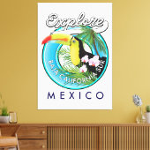Baja California Sur Mexico Retro-Logo Leinwanddruck (Insitu (Wohnzimmer))