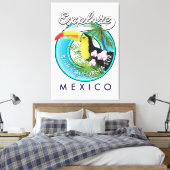 Baja California Sur Mexico Retro-Logo Leinwanddruck (Insitu (Schlafzimmer))