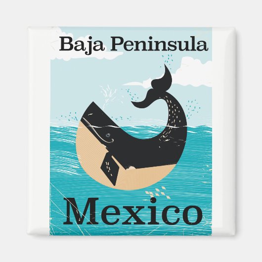 Baja Halbinsel Mexiko Reiseplakat Magnet (Vorne)