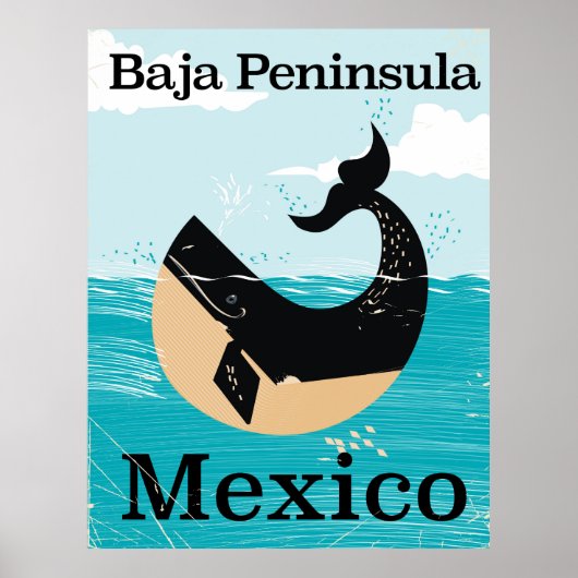 Baja Halbinsel Mexiko Reiseplakat Poster (Vorne)