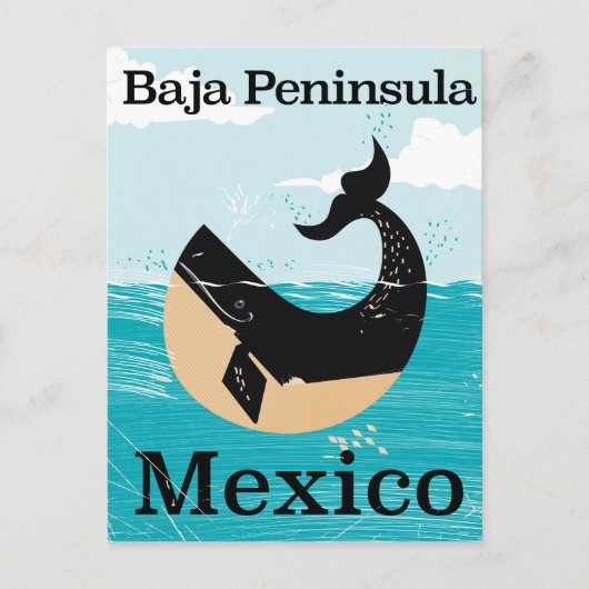 Baja Halbinsel Mexiko Reiseplakat Postkarte (Vorderseite)