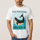 Baja Halbinsel Mexiko Reiseplakat T-Shirt (Vorderseite)