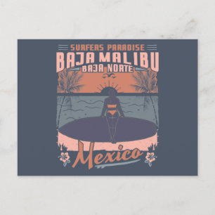 BAJA MALIBU MEXICO - GROSSES WAVE SURFEN POSTKARTE