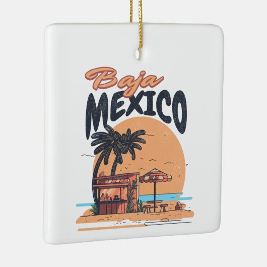 Baja Mexico Seaside Bar Distressed Keramikornament (Rechts)