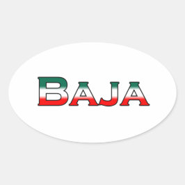 Baja Mexico (Textlogo) Ovaler Aufkleber
