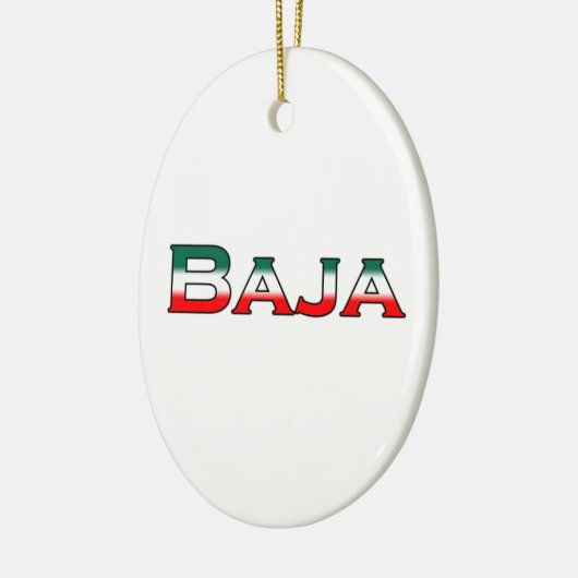 Baja Mexiko (Textlogo) Keramik Ornament (Links)