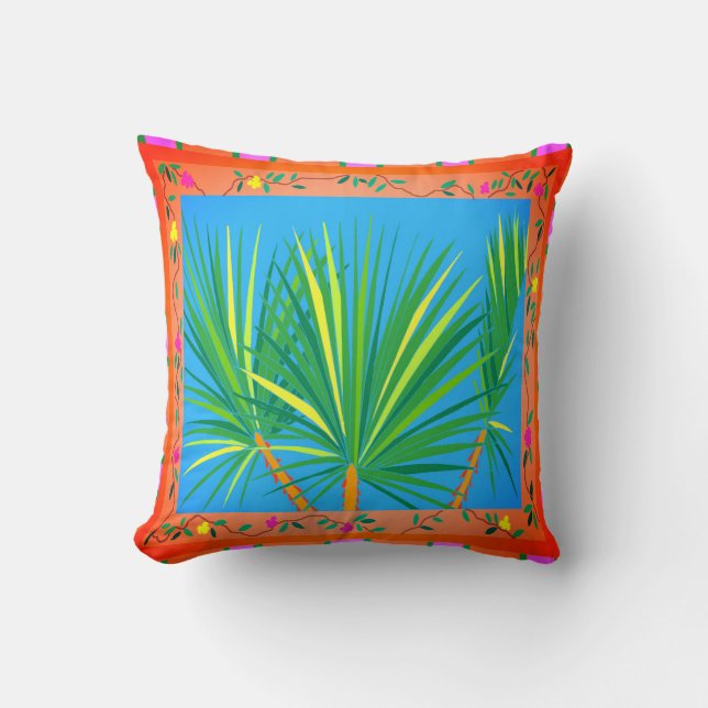 Baja Palms Throw Kissen (Vorderseite)