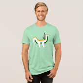 Bajadasaurus Dino Erwachsener Tri-Blend Shirt (Vorderseite voll)