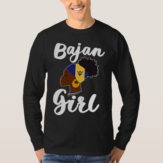 Bajan Girl Barbadian Barbados Flag Barbadian Roots T-Shirt (Vorderseite)